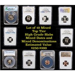 10 High Graded Top Tier Slabed Coins