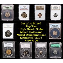 10 High Graded Top Tier Slabed Coins