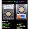 Image 1 : ***Auction Highlight*** 1916-d Barber Quarter 25c Graded ms65 By PCGS (fc)