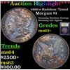 Image 1 : ***Auction Highlight*** 1880-o Rainbow Toned Morgan Dollar $1 Graded Select+ Unc By USCG (fc)
