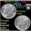 Image 1 : ***Auction Highlight*** 1904-p Morgan Dollar $1 Graded Choice Unc By USCG (fc)