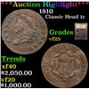 Image 1 : ***Auction Highlight*** 1810 Classic Head Large Cent 1c Graded vf+ By USCG (fc)