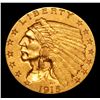 Image 2 : ***Auction Highlight*** 1915-p Gold Indian Quarter Eagle $2 1/2 Graded Select Unc By USCG (fc)