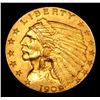 Image 2 : ***Auction Highlight*** 1909-p Gold Indian Quarter Eagle $2 1/2 Graded Select Unc By USCG (fc)