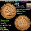 Image 1 : ***Auction Highlight*** 1859 Indian Cent 1c Graded Select+ Unc By USCG (fc)