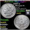 Image 1 : ***Auction Highlight*** 1897-o Morgan Dollar $1 Graded Select Unc By USCG (fc)