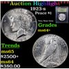 Image 1 : ***Auction Highlight*** 1923-s Peace Dollar $1 Graded Choice+ Unc By USCG (fc)