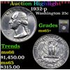 Image 1 : ***Auction Highlight*** 1932-p Washington Quarter 25c Graded GEM+ Unc By USCG (fc)