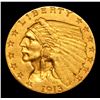 Image 2 : ***Auction Highlight*** 1913-p Gold Indian Quarter Eagle $2 1/2 Graded Select Unc By USCG (fc)