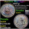 Image 1 : ***Auction Highlight*** 1842-p Seated Half Dollar 50c Graded Select+ Unc By USCG (fc)