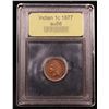 Image 4 : ***Auction Highlight*** 1877 Indian Cent 1c Graded Choice AU/BU Slider By USCG (fc)