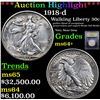 Image 1 : ***Auction Highlight*** 1918-d Walking Liberty Half Dollar 50c Graded Choice+ Unc By USCG (fc)