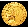 Image 2 : ***Auction Highlight*** 1914-p Gold Indian Quarter Eagle $2 1/2 Graded Select Unc By USCG (fc)