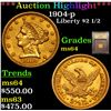 Image 1 : ***Auction Highlight*** 1904-p Gold Liberty Quarter Eagle $2 1/2 Graded Choice Unc By USCG (fc)