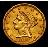 Image 2 : ***Auction Highlight*** 1904-p Gold Liberty Quarter Eagle $2 1/2 Graded Choice Unc By USCG (fc)