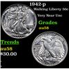 Image 1 : 1942-p Walking Liberty Half Dollar 50c Grades Choice AU/BU Slider