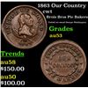 Image 1 : 1863 Our Country Civil War Token 1c Grades Select AU