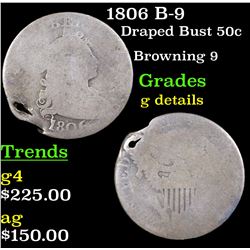 1806 B-9 Draped Bust Half Dollar 50c Grades g details