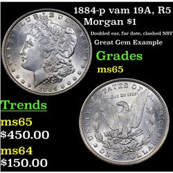 1884-p vam 19A, R5 Morgan Dollar $1 Grades GEM Unc