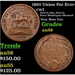 1863 Union For Ever Civil War Token 1c Grades Choice AU/BU Slider