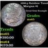 Image 1 : 1886-p Rainbow Toned Morgan Dollar $1 Grades GEM Unc