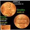 Image 1 : 1995-p Lincoln Cent 1c Grades GEM+++ Unc RD