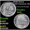 Image 1 : 1946 Iowa Old Commem Half Dollar 50c Grades GEM Unc