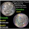 Image 1 : 1883-p Rainbow Toned Morgan Dollar $1 Grades Choice Unc