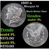Image 1 : 1897-s Morgan Dollar $1 Grades Select Unc+ PL