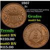 Image 1 : 1867 Two Cent Piece 2c Grades Select Unc BN