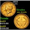 Image 1 : 1853 Gold Dollar $1 Grades Unc Details