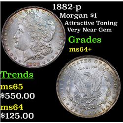 1882-p Morgan Dollar $1 Grades Choice+ Unc