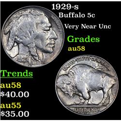 1929-s Buffalo Nickel 5c Grades Choice AU/BU Slider