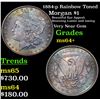 Image 1 : 1884-p Rainbow Toned Morgan Dollar $1 Grades Choice+ Unc