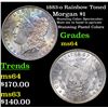 Image 1 : 1883-o Rainbow Toned Morgan Dollar $1 Grades Choice Unc