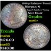 Image 1 : 1886-p Rainbow Toned Morgan Dollar $1 Grades Select+ Unc