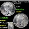 Image 1 : 1923-p Top 50 Vam 2 Peace Dollar $1 Grades GEM+ Unc