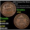 Image 1 : 1863 Union For Ever Civil War Token 1c Grades xf+