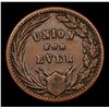 Image 3 : 1863 Union For Ever Civil War Token 1c Grades xf+
