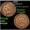 Image 1 : 1859 Indian Cent 1c Grades vf details