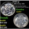 Image 1 : 1942-p Mercury Dime 10c Grades GEM+ Unc