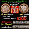 Image 1 : Mixed small cents 1c orig shotgun roll, 1919-d Wheat Cent, 1896 Indian Cent other end, McDonalds Wra