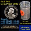 Image 1 : Proof 2000-s Sacagawea dollar roll $1, 20 pieces