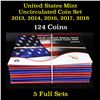 Image 1 : Group of 5 complete United Sates Mint Uncirculated Coin Sets 2013-2018 150 coins
