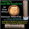 Image 1 : Uncirculated 1c orig shotgun roll, 1944-p  In Old Brinks wrapper