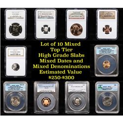 10 High Graded Top Tier Slabed Coins