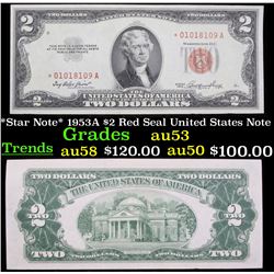 *Star Note* 1953A $2 Red Seal United States Note Grades Select AU