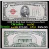 Image 1 : 1928F $5 Red Seal United States Note Grades AU, Almost Unc