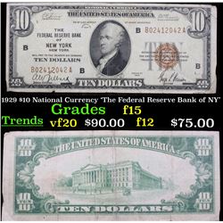 1929 $10 National Currency 'The Federal Reserve Bank of NY' Grades f+