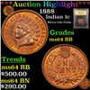 Image 1 : ***Auction Highlight*** 1888 Indian Cent 1c Graded Choice Unc RB By USCG (fc)
